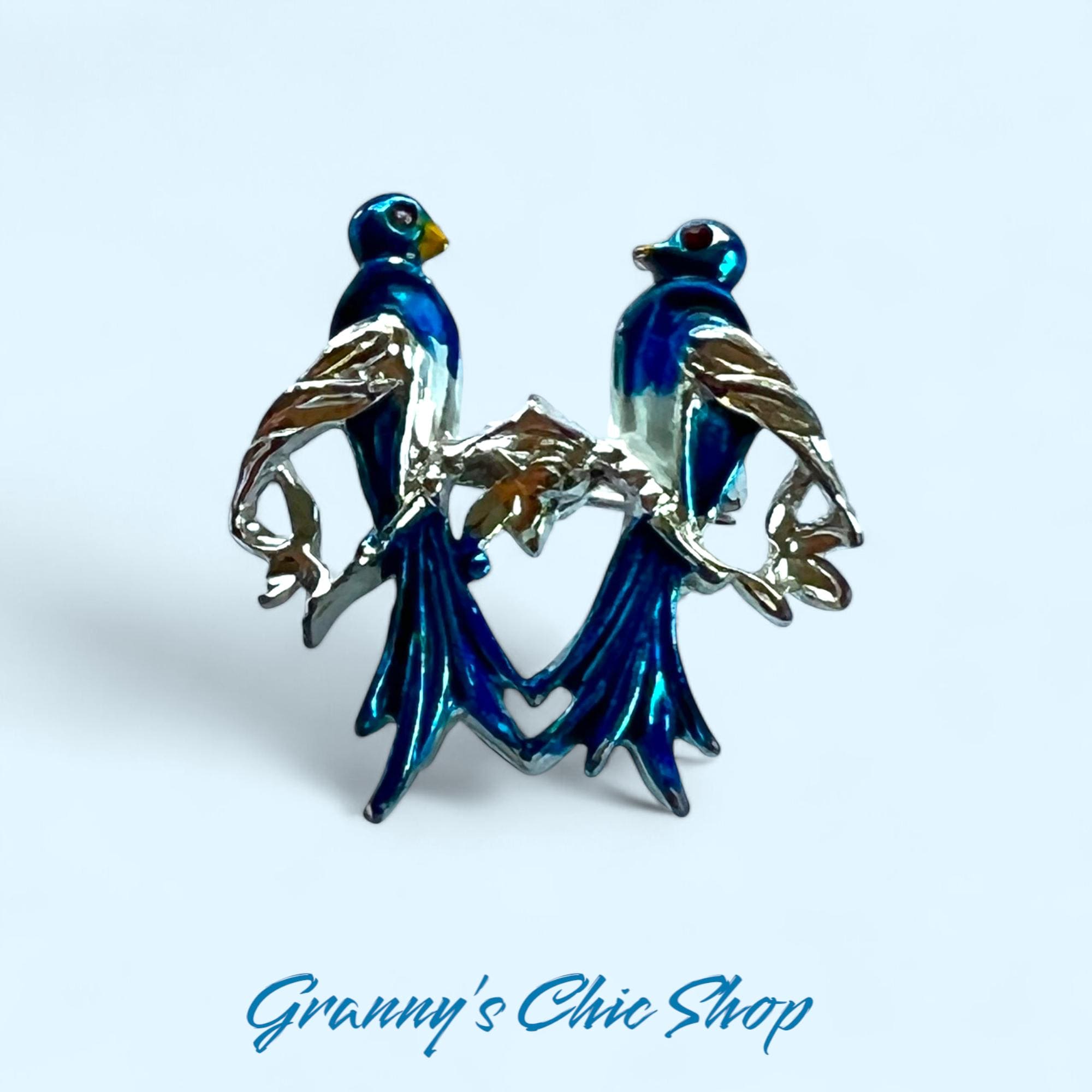 ヴィンテージ エナメル バード ブローチ D'ORLAN エナメルペイント 鳥