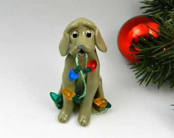 WEIMARANER Dogs Choose from 3 different Christmas Ornaments Figurine Porcelain