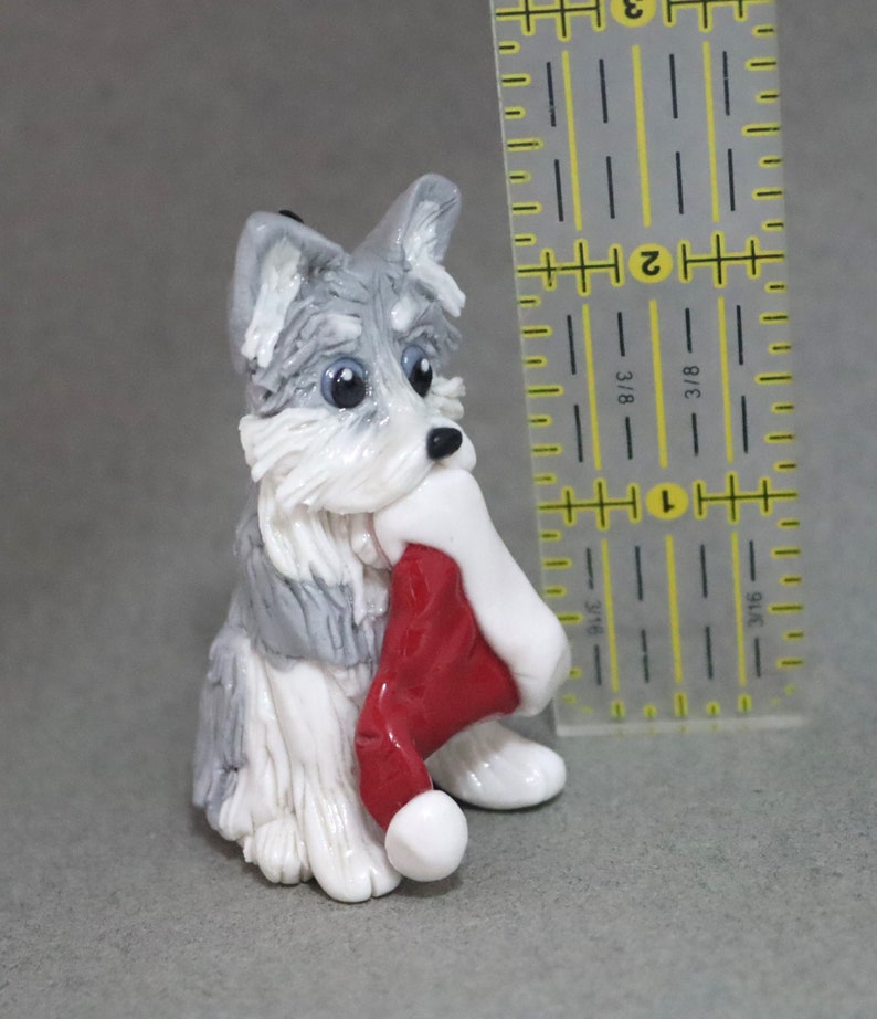 Siberian Husky Gray Christmas Ornament Figurine Porcelain Etsy