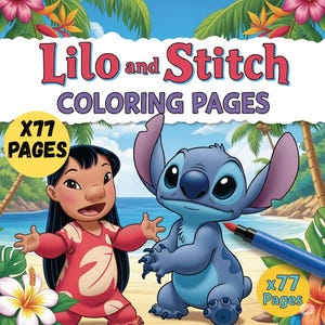 Lilo & Stitch Coloring Pages - Craft Activity - Fun for Kids - Printable Art - Birthday Party Activity