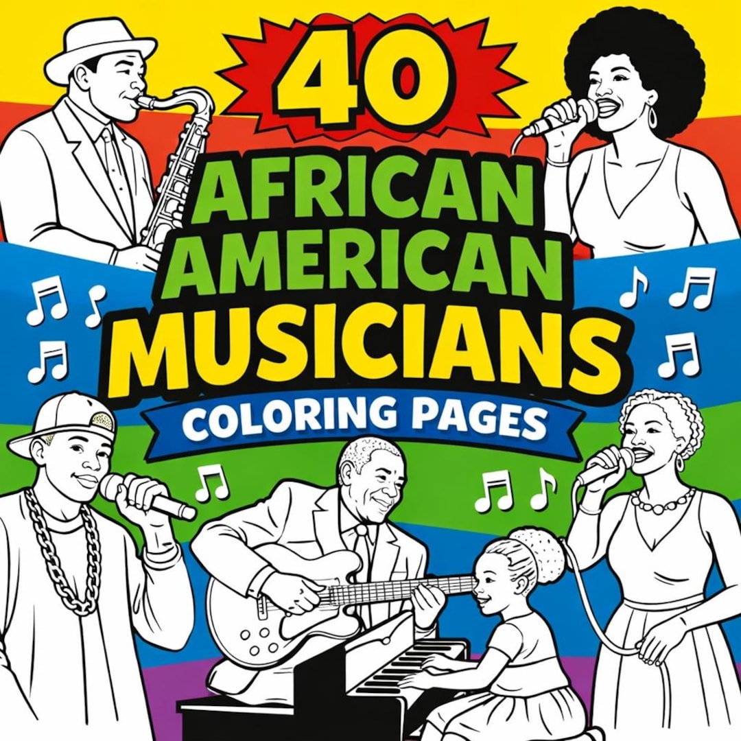 African American Musicians Coloring Pages | Fun Art Activity ...