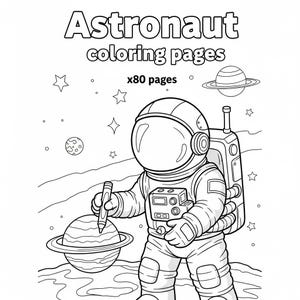 Kleurplaten astronaut: ruimte, planeten, raketten (directe pdf-download)