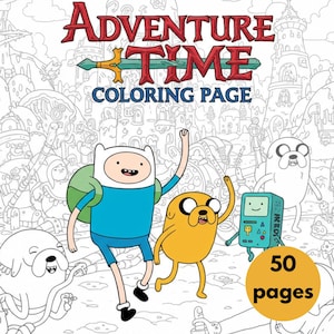 Adventure Time Coloring Pages: 50 Printable Cartoon Sheets (Digital Download