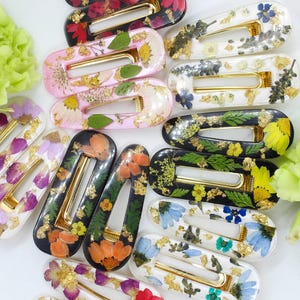 Handmade Pressed Flower Hair Clip, Resin Hair Clip, Flower Hair Clip, Hair Barrettes, Unique Real Flower Hair Clip