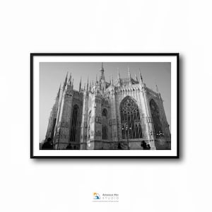 Duomo di Milano Black & White - Milan, Italy | Original Fine Art Print, Travel, Gothic Architecture, Europe, Urban, Church, Duomo