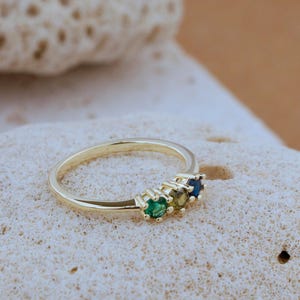 Personalized Silver Birthstone Ring - 1-6 Multi-Stone Rings, Customized Rings, Gifts from Kids to Mom, Mother&#39;s Day Gifts
