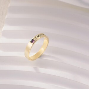 Sterling Silver Birthstone Ring: Personalized Family Jewelry Gift
