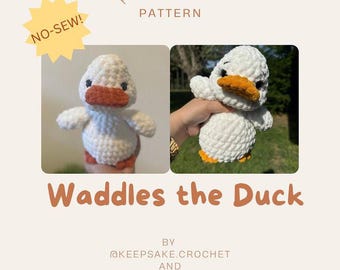 Waddles the Duck Plushie NO SEW Crochet Pattern Digital PDF