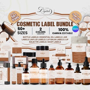 Editable Cosmetic Label Templates, Stylish Cosmetic Product Label Template, Custom Body Product Label, Custom Body Product Label, Jar Labels