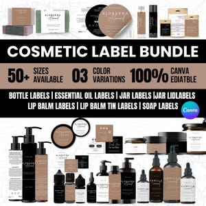 Editable Cosmetic Label Templates, Stylish Cosmetic Product Label Template, Custom Body Product Label, Custom Body Product Label, Jar Labels