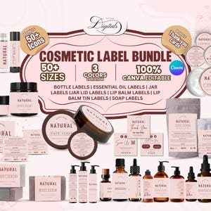 Editable Cosmetic Label Templates, Stylish Cosmetic Product Label Template, Custom Body Product Label, Skin care Product Label, Jar Labels