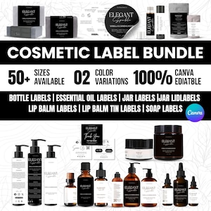 Editable Cosmetic Label Templates, Stylish Cosmetic Product Label Template, Custom Body Product Label, Custom Body Product Label, Jar Labels