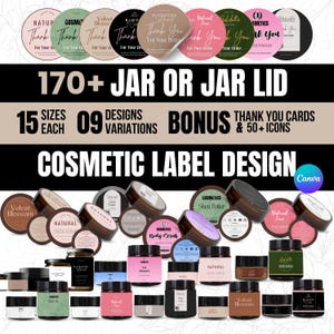 Editable Cosmetic Label Templates, Stylish Cosmetic Product Label Template, Custom Body Product Label, Custom Body Product Label, Jar Labels