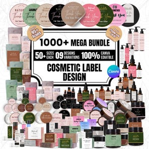 Editable Cosmetic Label Template bundle , Stylish Cosmetic Product Label Template, Custom Body Product Label, DIY skincare Label, Jar Labels