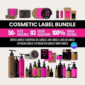 Editable Cosmetic Label Template bundle , Stylish Cosmetic Product Label Template, Custom Body Product Label, DIY skincare Label, Jar Labels