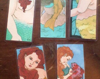 Laminated Mermaid Bookmark 2x6 choose one or more
