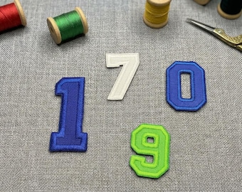 Custom Number Embroidered Patch: Iron-On or Hook & Loop
