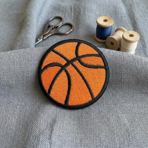 Basketball Embroidered Patch: Iron-On or Hook & Loop - Sports Emblem