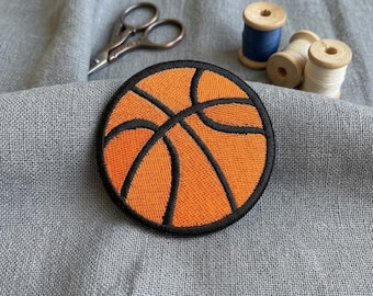 Basketball Embroidered Patch. Iron-On or Hook & Loop - Sports Emblem