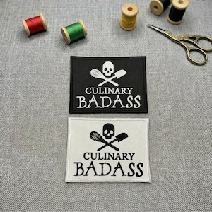 Chef Embroidered Patch. Culinary Iron on or hook and loop patch