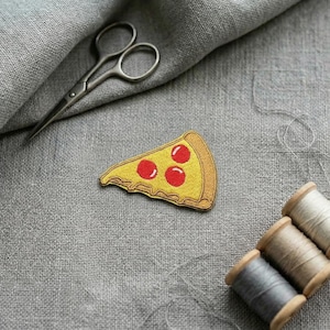 Pizza Slice Embroidered Patch - Iron On Applique