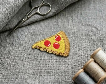 Pizza Slice Embroidered Patch - Iron On Applique