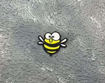Cute Bee Embroidered Patch. Cute Kawaii flying bee  Iron on patch