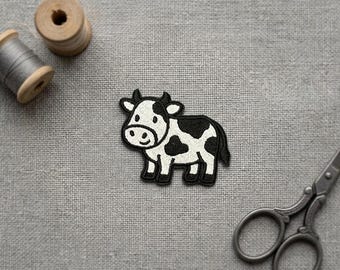 Cow Embroidered Iron On Patch, Applique