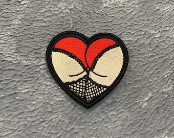 Sexy Heart Embroidered Patch. Sexy ass. Embroidery  Iron on patch