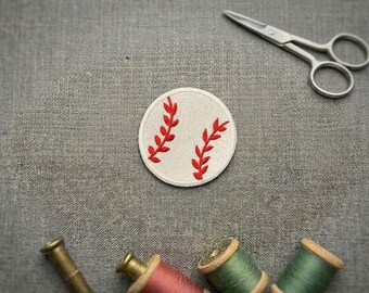 Baseball Embroidered Patch, Iron On Baseball Patch, Sports Patch, Minimalist Baseball Design, Custom Baseball Patch Gift.