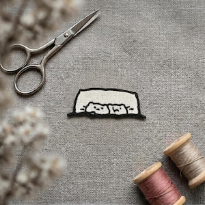 Sleepy Cats Embroidered Patch. Cute cats in Love. Cats  Iron on patch.