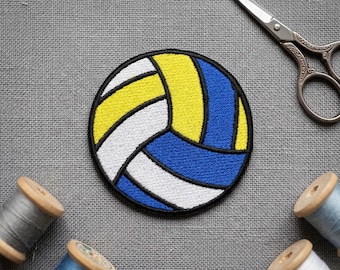 Volleyball Embroidered Patch: Iron-On or Hook & Loop - Sports Emblem
