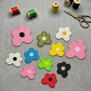 Embroidered Flower Patch: Iron-On Applique, Custom Spring Decor