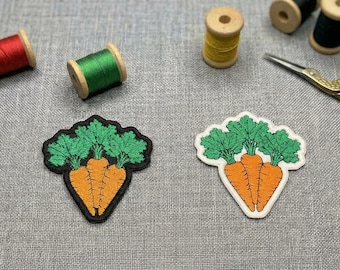 Carrot Bunch Embroidered Patch. Garden lovers gift. Food patch.