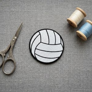 Volleyball Embroidered Patch: Iron-On or Hook & Loop - Sports Emblem