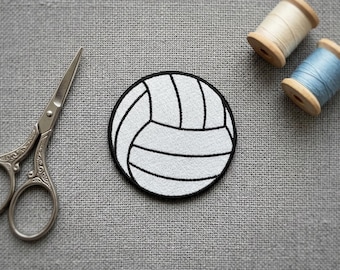 Volleyball Embroidered Patch: Iron-On or Hook & Loop - Sports Emblem