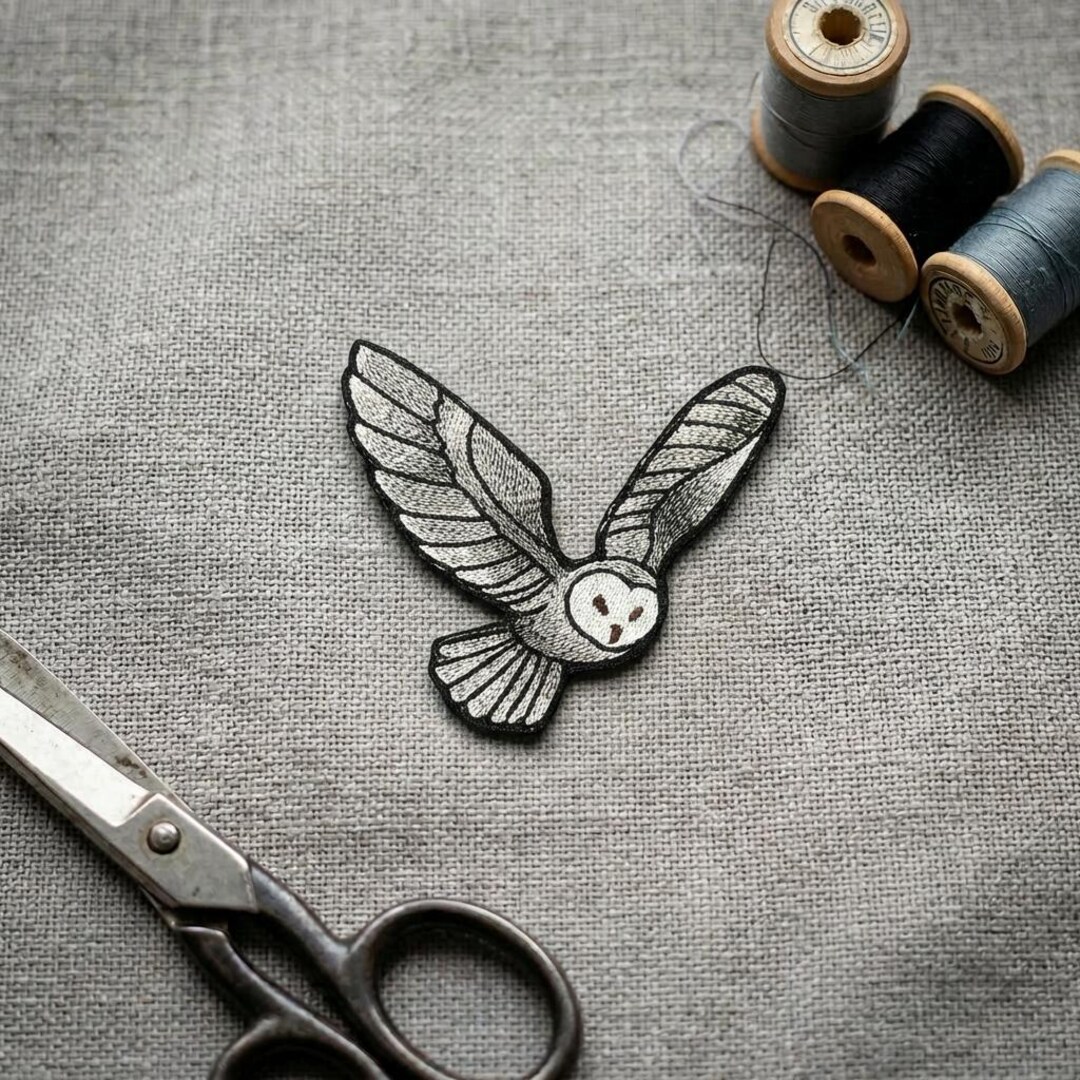Owl Embroidered Patch. Iron on or Hook and Loop Patch - Etsy