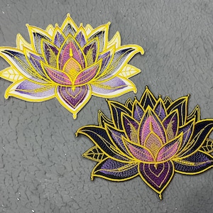 Colorful Lotus Mandala Embroidered Iron-On Patch