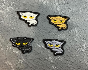 Mini Cat Embroidered Patch - Iron On Applique