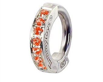 Piercing para el ombligo de plata de ley con circonita naranja, 14 g, de TummyToys®
