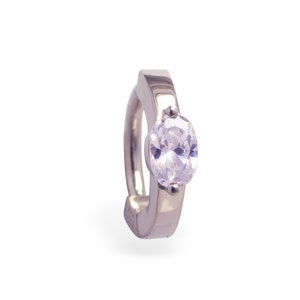 Belly Button Ring Sterling Silver - CZ Belly Ring - Belly Button Ring 14g