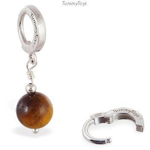 Tiger Auge Bauchring - Bauchring mit Perle baumeln Charme - Perle Nabel Ring - Perle Bauchring - Bauch ring - Bauch Ring Perlen-Charme - einzigartige Bauchring
