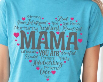 Mama T-Shirt For Mothers Day Gift, Momma T-shirt For Birthday Gift For Her, Baby Shower Mom Gift, New Mommy Pregnancy Announcement Shirt