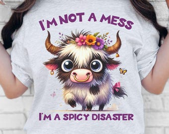 Funny Cow T-Shirt: Animal Pun Graphic Tee - Gag Gift, Humorous Cow Shirt, Cow Lover Gifts, Sarcastic Highland Cow Tee