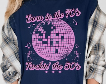 50th Disco Party T-shirt, 70's Vibe Birthday Tee, 50th Birthday Gift for Women, Disco Party Birthday Theme, 70's Theme Birthday Shirt