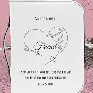 Personalized Bible Cover for a friend,Bible Cover Bible Verse Gift,Bible Cover for Church Baptism Gift Religious Bible Study Gift Bible Gift