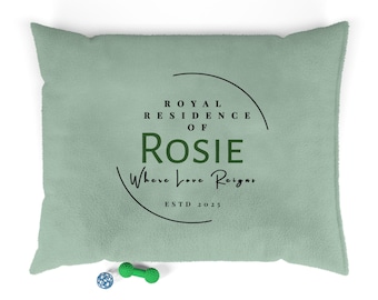 GREEN Dog Bed Custom luxury dog bed Washable Pet, Personalized Bed  | Dog Pillow with Name Gift for Pet Lovers, premium Dogs