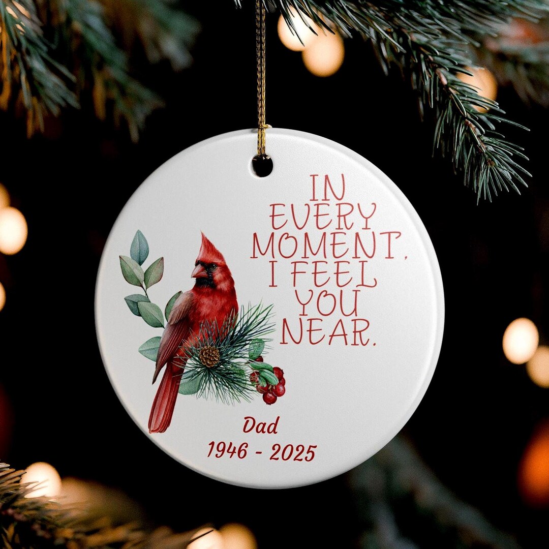 Cardinal Memorial Ornament, Personalized in Loving Memory Keepsake, Red ...