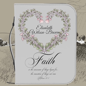 Personalized Bible Cover Faith, Bible Cover Bible Verse Gift Bible Cover for Church, Baptism Gift Religious Bible Study Gift Bible