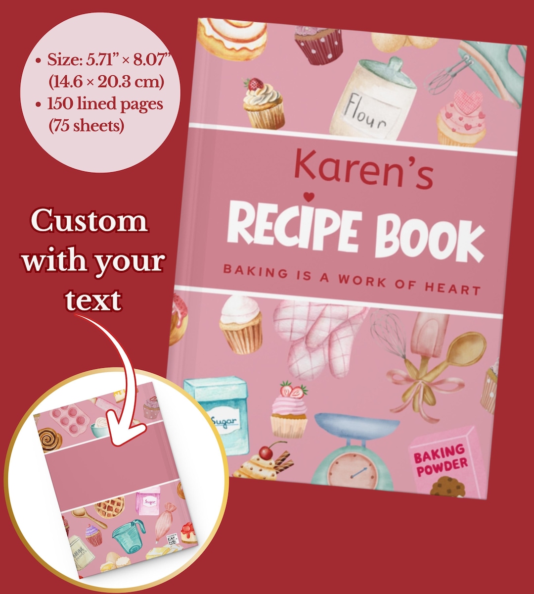 Custom BAKING RECIPE Book, Personalized Baking Notebook | Recipe Book ...
